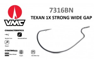 VMC 7316 - 1X Strong Wide Gap Worm Hook (10 anzóis)