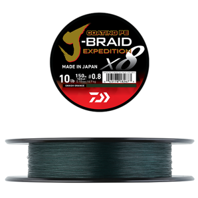 Daiwa J-Braid Expedition x8 Dark Green 150m