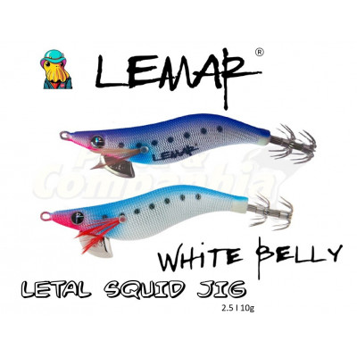 Lemar Letal Squid Jig White Belly