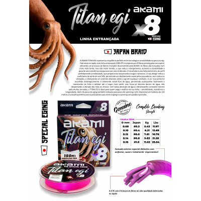 Akami Titan Egi X8 Pink 150m