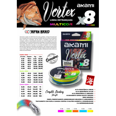 Akami Vortex X8 Multicolor 300m